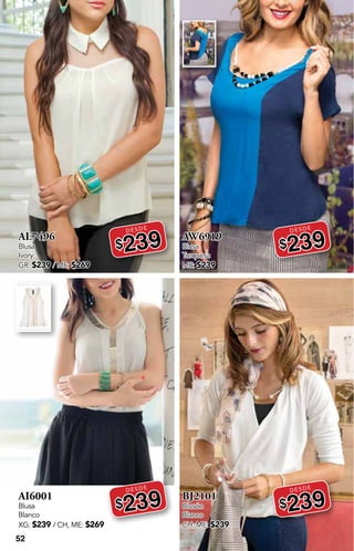 52
AL7496
Blusa
Ivory
GR: $239 / ME: $269
DESDE
$239
AI6001
Blusa
Blanco
XG: $239 / CH, ME: $269
DESDE
$239
AW6919
Blusa
Turquesa
ME: $239
DESDE
$239
BJ2101
Blusón
Blanco
CH, ME: $239
DESDE
$239
 