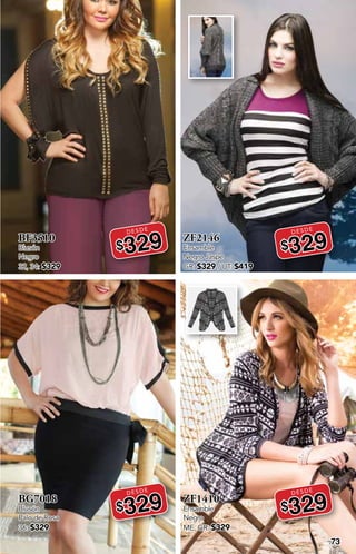 73
BF3510
Blusón
Negro
32, 34: $329
DESDE
$329
BG7018
Blusón
Palo de Rosa
36: $329
DESDE
$329
ZF2146
Ensamble
Negro Jaspe
GR: $329 / UT: $419
DESDE
$329
ZF1410
Ensamble
Negro
ME, GR: $329
DESDE
$329
 