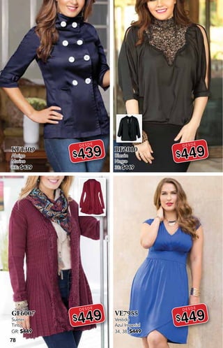 78
KF1309
Abrigo
Marino
XG: $439
DESDE
$439
GF6007
Suéter
Tinto
GR: $449
DESDE
$449
BF2010
Blusón
Negro
38: $449
DESDE
$449
VE7955
Vestido
Azul Imperial
34, 38: $449
DESDE
$449
 