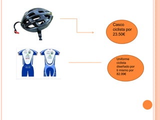 Casco
ciclista por
23.50€
Uniforme
ciclista
diseñado por
ti mismo por
82.99€
 