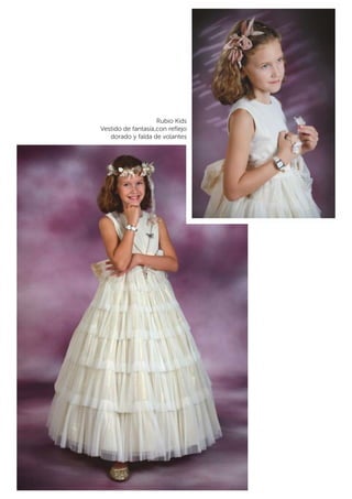 Rubio Kids 
Vestido de fantasía,con reflejo 
dorado y falda de volantes 
 