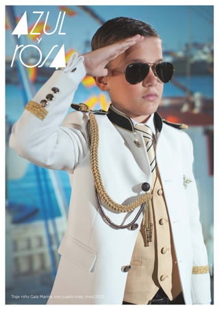 delleno.es 
Traje niño Gala Marina, con cuello mao, mod 2033 
