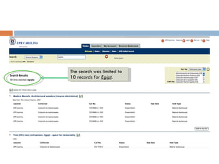 The search was limited to 10 records for  Egipt .  