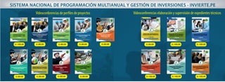 Informes de Consistencia (F15) ,
Variaciones (F16) y Verificación
de Viabilidad (F17)
GROWTH
CORPORATION S.A.C.
Consultorías, Capacitaciones
y Publicaciones
1° Edición
PROYECTOS DE INVERSIÓN PÚBLICA
15
GROWTH
CORPORATION S.A.C.
Consultorías, Capacitaciones
y Publicaciones
1° Edición
Análisis y Gestión de Riesgos de
Desastres Naturales en PIPs
según el SNIP
PROYECTOS DE INVERSIÓN PÚBLICA
9
Supervisión de Estudios de
Preinversión Según el SNIP
GROWTH
CORPORATION S.A.C.
Consultorías, Capacitaciones
y Publicaciones
1° Edición
PROYECTOS DE INVERSIÓN PÚBLICA
12
Elaboración de Presupuesto y
Análisis de Costos de Obra
con Excel y el software S10
GROWTH
CORPORATION S.A.C.
Consultorías, Capacitaciones
y Publicaciones
1° Edición
PROYECTOS DE INVERSIÓN PÚBLICA
11
Elaboración de Expedientes
Técnicos/Estudios Definitivos
GROWTH
CORPORATION S.A.C.
Consultorías, Capacitaciones
y Publicaciones
1° Edición
PROYECTOS DE INVERSIÓN PÚBLICA
10
Supervisión de Expedientes
Técnicos o Estudios
Definitivos
GROWTH
CORPORATION S.A.C.
Consultorías, Capacitaciones
y Publicaciones
1° Edición
PROYECTOS DE INVERSIÓN PÚBLICA
14
SISTEMA NACIONAL DE PROGRAMACIÓN MULTIANUAL Y GESTIÓN DE INVERSIONES - INVIERTE.PE
Informe Técnico de Declaratoria de
Viabilidad en Proyectos de
Inversión Pública
GROWTH
CORPORATION S.A.C.
Consultorías, Capacitaciones
y Publicaciones
1° Edición
PROYECTOS DE INVERSIÓN PÚBLICA
13
S/.100.00 S/.80.00 S/.80.00 S/.80.00
S/.80.00
S/.80.00 S/.100.00 S/.100.00
S/.100.00 S/.100.00 S/.100.00S/.80.00S/.80.00 S/.80.00
S/.80.00
Videoconferencias elaboración y supervisión de expedientes técnicosVideoconferencias de perfiles de proyectos
 
