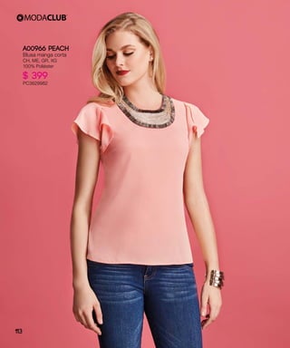 A00966 PEACH
Blusa manga corta
CH, ME, GR, XG
100% Poliéster
$ 399
PC3629982
113
 