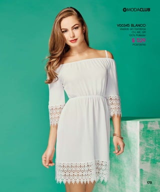 V00345 BLANCO
Vestido sin hombros
CH, ME, GR
100% Poliéster
$ 529
PC9739746
178
 