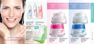 
 

 


3938
 Toalhetes Faciais
Matiﬁcantes Optimals
Oxygen Boost Estes
toalhetes, fáceis de utilizar e
altamente absorventes,
removem instantaneamente
qualquer excesso de
oleosidade, conferindo uma
pele sem brilho. 50 toalhetes
por embalagem.
27670 €8,00
€4,95
para pele
seca/sensível
 Leite de Limpeza para
Pele Seca/Sensível
Optimals 200 ml.
25210 €14,00
 Tónico Suavizante para
Pele Seca/Sensível Optimals
200 ml.
26001 €14,00
 Gel/Espuma de Limpeza
para Pele Normal/Mista
Optimals 200 ml.
25260 €14,00
SINTA-SE CONFORTÁVEL
na sua própria pele Pele instantaneamente matiﬁcada
PARATODASAS
IDADES
após apenas 1 semana, 9 em
10 mulheres notaram uma
pele mais suave e nutrida1)
1)
Avaliação do consumidor realizada com
o creme de dia em 111 mulheres com a
pele seca/sensível
após apenas 1 semana,8 em
10 mulheres notaram uma
pele com aspeto mais
refrescado e saudável2)
2)
Eﬁcácia com base numa avaliação do consumidor
realizada em 122 mulheres a utilizar o creme de
dia e o creme de noite em conjunto.
PARATODASAS
IDADES
para pele
normal/mista
www.oriﬂame.ptCUIDADOSDOROSTO
 Creme de Dia Optimals
Oxygen Boost para Pele
Seca/Sensível 50 ml.
25194 €25,00
€16,95
 Creme de Noite Optimals
Oxygen Boost para Pele
Seca/Sensível 50 ml.
25195 €25,00
€16,95
 Creme de Dia Optimals
Oxygen Boost para Pele
Normal/Mista 50 ml.
25196 €25,00
€16,95
 Creme de Noite Optimals
Oxygen Boost para Pele
Normal/Mista 50 ml.
25197 €25,00
€16,95
NOVO
 