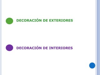 DECORACIÓN DE EXTERIORES 
DECORACIÓN DE INTERIORES 
 