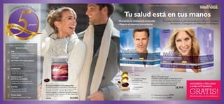 SALUD Y BELLEZA EN BOLSITAS INDIVIDUALES

Tu salud está en tus manos
• Aumenta la resistencia muscular
• Mejora el sistema inmunitario


Tu cuerpo necesita un plus de energía para afrontar el cambio
de estación. ¡Consíguelo con WellnessPack Bienestar!


WELLNESSPACK BIENESTAR
BENEFICIOS:
PIEL

• Mejora la hidratación y su elasticidad.
• Reduce los daños del sol y previene
las arrugas.

SISTEMA INMUNOLÓGICO

• Aumenta las defensas.
• Reduce la inﬂ amación.

CORAZÓN

Nutrientes en bolsitas
unidosis:

• Aumenta su resistencia y mejora los
niveles de colesterol.

2 x Omega 3

MÚSCULOS Y
ARTICULACIONES

• Aumenta la resistencia muscular.
• Reduce el dolor de articulaciones.

VISIÓN

• Mayor protección UVA.
• Reduce la vista cansada.

VITALIDAD

• Reduce el cansancio y la fatiga.
42

Swedish Beauty Complex Plus
Complejo de Belleza Antioxidante Plus
Contiene astaxantina antioxidante reforzada con
extracto de Arándano. Evitan que la piel se oxide
luchando contra los radicales libres desde el
interior, mejoran la resistencia muscular y la salud
cardiovascular. Contenido para 30 días. Tomar una
cápsula al día con la comida.

25414

21,95€

1 x Complejo de Belleza
Antioxidante Plus
(Astaxantina + extracto de
Arándano)
1 x Multivitaminas
y Minerales

DESARROLLADO, TESTADO
Y PRODUCIDO EN SUECIA

WellnessPack
WellnessPack Bienestar
21 bolsitas unidosis. Ingerir un sobre diario tras la
comida principal. Cada bolsita contiene la dosis
diaria recomendada de Omega 3, Complejo de
Belleza Sueco (Astaxantina y extracto de
Arándano) y Multivitaminas y Minerales.

26,95€

 WellnessPack Hombre 22793
 WellnessPack Mujer 22791

¡SUSCRÍBETE A WELLNESS
y recibe tu 5º producto

GRATIS!

Más información en www.oriﬂame.es

43

 