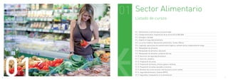 01   Sector Alimentario
              Listado de cursos


              01.1. Alimentación y nutrición para la tercera edad
              01.2. Calidad alimentaria. Implantación de la norma ISO 22.000:2005
              01.3. Enología y maridaje
              01.4. Experto en seguridad alimentaria
              01.5. La cocina moderna. Operaciones preliminares. Cartas y Menús
              01.6. Legionela. operaciones de mantenimiento higiénico-sanitario de las instalaciones de riesgo
              01.7. Manipulador de alimentos




    01
              01.8. Manipulador de alimentos: educación
              01.9. Manipulador de alimentos: productos del mar




     >
              01.10. Norma brc de seguridad alimentaria
              01.11. Nutrición y dietética
              01.12. Preparación de carnes
              01.13. Preparación de huevos, arroces, pastas y verduras
              01.14. Preparación de salsas, pescados y mariscos
              01.15. Recetario de cocina nacional, internacional y cocina creativa
              01.16. Seguridad alimentaria. Sistema APPCC.
              01.17. Seguridad y manipulación en la alimentación
6                                                                                                                7
 