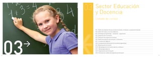 03   Sector Educación
               y Docencia
               Listado de cursos


               03.1. Diseño de evaluación de las acciones formativas. innovación y actualización docente
               03.2. Diseño de medios y recursos didácticos
               03.3. Estrategias de aprendizaje - orientación - seguimiento
               03.4. Evaluación de la formación




     03
               03.5. Evaluación de programas formativos
               03.6. Gestión de proyectos de formación. 2 volúmenes




      >
               03.7. La interacción didáctica
               03.8. La programación del proceso de enseñanza-aprendizaje
               03.9. Marketing de la formación
               03.10. Metodología de la formación abierta y a distancia
               03.11. Metodología didáctica
               03.12. Organización de la formación
               03.13. Planificación y diseño de programas de formación

14                                                                                                         15
 