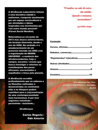 Catálogo AfroEscola Laboratório Urbano, 1° sem 2016