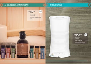 ÓLEO DE AMÊNDOAS
10
ÓLEO DE AMÊNDOAS
100 ml
000001
R$ ,90
49 15pt
DIFUSOR DE AR
000037
R$ ,00
356
11
DIFUSOR
DIFUSOR DE
ÓLEOS ESSENCIAIS
000037
R$ ,00
356 142pt
 