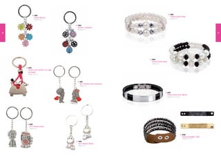 2035
                 2526
                                                                                                        Pulsera perlas white
                 Llavero flowers                                                                        Medidas: 20 cm
                 Medidas: 10,5 cm




                                         2525
                                         Llavero mariquitas
                                         Medidas: 10,5 cm

30                                                                                                                                                          31




                                                                            2036
                                                                            Pulsera perlas black
                                                                            Medidas: 20 cm


     2353
     Llavero “just murried” con cajita
     de regalo
     Medidas: 7,5 x 4 cm




                                            2521
                                            Set 2 llaveros amor corazones
                                            Medidas: 9 cm




                                                                                                   2037
                                                                                                   Pulsera acero inox. silicona
                                                                                                   Medidas: 21,5 X 1 X 0,4 cm




       2520
       Set 2 llaveros lovers
       Medidas: 9,5 cm




                                                                                                                                2038
                                                                                                                                Pulsera brazalete “style”
                                                                                                                                Medidas: 20,5 X 2,6 cm

                                          2522
                                          Set 2 llaveros MUUU
                                          Medidas: 9 cm
 