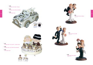 3058
                     Expositor coche boda + 24 cajas

                     3059
                     Expositor coche boda (solo display)

                     3060
                     Set 24 cajas novios
54                                                                                                                    55

                                                                                     2852
                                                                                     Figura pastel novios melollevo
                                                                                     Medidas: 15 cm




                                                                 2851
                                                                 Figura pastel novios tepillé
                                                                 Medidas: 15 cm




     3061
     Expositor novios “Just murried” + 30 cajas novios

     3062
     Expositor novios “Just murried“ (solo expositor)

     3063
     Set 30 cajas novios




                                                           2853
                                                           Figura pastel novios happy
                                                           Medidas: 1 x 10 cm
                                                                     6
 