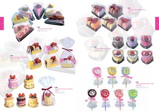 2514
                                                                                                                                                    Dulce tronco de pastel toalla en
                                                                                                                                                    estuche
                                                                                                                                                    Medidas: 10,5 x 7,5 x 7,5 cm
                                                                                                                                                    Medidas 1 toalla: 30 x 30 cm




4                                                                                                                                                                                                                  5


                                       2519
                                       Dulce porción pastel toalla
                                       Medidas: 14,5 x 1 x 7 cm
                                                        1,5
                                       Medidas 1 toalla: 30 x 30 cm




                                                                                                          2517
                                                                                                          Delicioso pastel corazón toalla
                                                                                                          Medidas: 10 x 9,5 x 6,5 cm
                                                                                                          Medidas 2 toallas: 25 x 25 / 20 x 20 cm




    2516
    Dulce tronco de pastel toalla en
    bolsita de regalo
    Medidas: 9 x 6,5 x 9 cm
    Medidas 2 toallas: 30 x 30 cm




                                                                                                                                                                           2515
                                                                                                                                                                           Deliciosa piruleta toalla en bolsita
                                                                                                                                                                           de regalo
                                                                                                                                                                           Medidas: 1 x 3,5 x 28 cm
                                                                                                                                                                                     1
                                                                      2580                                                                                                 Medidas 2 toallas: 30 x 30/26 x 48 cm
                                                                      Dulce pastel frutas en bolsita de
                                                                      regalo
                                                                      Medidas: 8.6 x 8.6 x 10.5 cm
                                                                      Medidas 2 Toallas: 30 x 30 cm
 