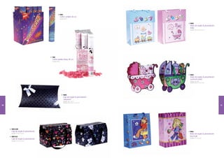 9160
                                                   Cañón confetis 40 cm
                                                   Medidas: 40 cm



                                                                                                9202
                                                                                                Bolsa de regalo & presentación
                                                                                                baby
                                                                                                Medidas: 31,5 x 25,5 x 1 cm
                                                                                                                        2,5




                                      9161
                                      Cañon petalos flores 40 cm
                                      Medidas: 40 cm




                                                                                                9204
                                                                                                Bolsa de regalo & presentación
                                                                                                cochecito bebé
                                                                                                Medidas: 28 x 28,5
                                                                                                Medidas interior: 8 x 8 x 1 cm
                                                                                                                           8




                                                          9200
                                                          Caja de regalo & presentación
                                                          “elegance”
                                                          Medidas: 34,5 x 1 cm
                                                                             8
                                                          Medidas interior: 29,5 x 1 x 4,5 cm
                                                                                    8

110                                                                                                                              111




      9201-COR
      Caja de regalo & presentación                                                             9203
      Medidas: 14 x 8,5 x 9,8 cm
                                                                                                Bolsa de regalo & presentación
      9201-FLO                                                                                  boy & girl
                                                                                                Medidas: 23 x 1 x 8 cm
                                                                                                               8
      Caja de regalo & presentación
      Medidas: 14 x 8,5 x 9,8 cm
 