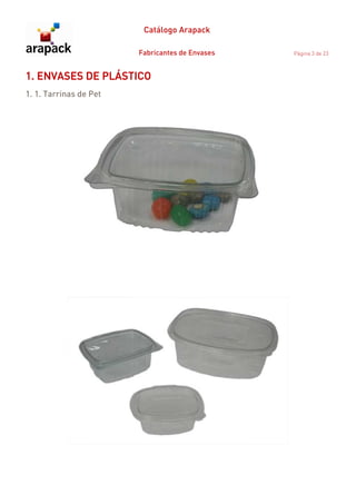 Tarrinas de plástico con tapa - Arapack