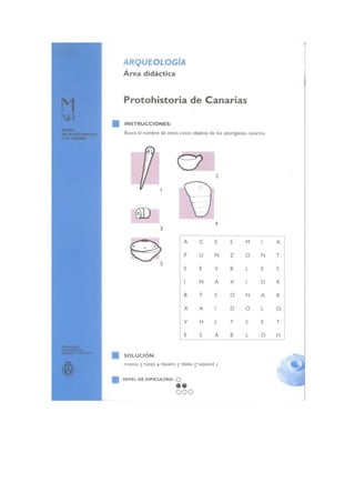 Catálogo de fichas didácticas del MNH del Cabildo de Tenerife