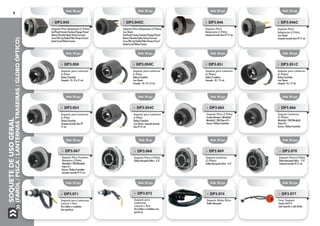 SOQUETEDEUSOGERAL
(FAROL/PISCA/LANTERNASTRASEIRAS/GLOBOÓPTICO)
6
Emb. 05 pçs.
Emb. 05 pçs.
Emb. 05 pçs.
Emb. 05 pçs.
Emb. 05 pçs.
Emb. 05 pçs.
Emb. 05 pçs.
Emb. 05 pçs.
Emb. 01 pç.
Emb. 05 pçs.
Emb. 05 pçs.
Emb. 05 pçs.
Emb. 05 pçs.
Emb. 05 pçs.
Emb. 05 pçs.
Emb. 05 pçs.
Emb. 05 pçs.
Emb. 05 pçs.
Emb. 05 pçs.
Emb. 05 pçs.
»» DP3.045
Soquete Pisca Adaptação (2 Pólos)
Gol/Parati/Saveiro/Santana/Voyage/Passat/
Monza/Chevette/Opala/Vectra/Caravan/
Corsa/Pick-Up/Kadett/Palio/Tempra/Escort/
Apolo/Corcel/Belina/Courier.
»» DP3.045C
Soquete Pisca Adaptação (2 Pólos)
Com Chicote
Gol/Parati/Saveiro/Santana/Voyage/Passat/
Monza/Chevette/Opala/Vectra/Caravan/
Corsa/Pick-Up/Kadett/Palio/Tempra/Escort/
Apolo/Corcel/Belina/Courier.
»» DP3.046
Soquete Pisca
Adaptação (1 Pólo)
Lâmpada Amarela Base PY 21 wts
»» DP3.046C
Soquete Pisca
Adaptação (1 Pólo)
Com Chicote
Lâmpada Amarela Base PY 21 wts
»» DP3.050C
Soquete para Lanterna
(1 Pólo)
Ônibus/Caminhão
Com Chicote
Lâmpada - 05, 10 e 21 wts
»» DP3.051
Soquete para Lanterna
(2 Pólos)
Ônibus/Caminhão
Lâmpada - 05 / 21 wts
»» DP3.051C
Soquete para Lanterna
(2 Pólos)
Ônibus/Caminhão
Com Chicote
Lâmpada -05 / 21 wts
»» DP3.050
Soquete para Lanterna
(1 Pólo)
Ônibus/Caminhão
Lâmpada - 05, 10 e 21 wts
»» DP3.054
Soquete para Lanterna
(1 Pólo)
Ônibus/Caminhão
Lâmpada Amarela Base PY
21 wts
»» DP3.054C
Soquete para Lanterna
(1 Pólo)
Ônibus/Caminhão
Com Chicote Lâmpada Amarela
Base PY 21 wts 	
»» DP3.065
Soquete Pisca (1 Pólo)
Traseiro/dianteiro Mitsubishi/
Mitsubishi L 200/Pajero 01>
Busscar /Ônibus/Caminhão
»» DP3.066
Soquete Lanterna
(2 Pólos)
Mitsubishi L 200/Mitsubishi
Pajero 01>
Busscar /Ônibus/Caminhão
»» DP3.068
Soquete Pisca (1 Pólo)
Ônibus Marcopolo Volare - G IV
»» DP3.069
Soquete Lanterna
(2 Pólos)
Ônibus Marcopolo Volare - G IV
»» DP3.070
Soquete Pisca (1 Pólo)
Ônibus Marcopolo Volare - G IV
Lâmpada Amarela PY 21 wts
»» DP3.067
Soquete Pisca Traseiro/
Dianteiro (1 Pólo)
Mitsubishi L 200/Mitsubishi
Pajero 01>
Busscar /Ônibus/Caminhão
Lâmpada Amarela PY 21 wts
»» DP3.072
Soquete para
Lanternas
Lateral e Teto
Para Ônibus e Caminhões com
guarda-pó
»» DP3.076
Soquete Globo Ótico
Ônibus Marcopolo
»» DP3.077
Conj. Soquete
Traseira Gol G IV
Lado Esquerdo e Lado Direito
»» DP3.071
Soquete para Lanternas
Lateral e Teto
Para Ônibus e Caminhões
Sem guarda-pó
 