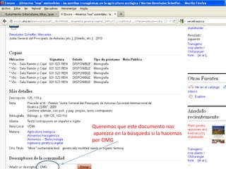 Queremos que este documento nos
aparezca en la búsqueda si la hacemos
por OMG
 