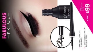 ASOLO
99
L33000
DelineadorLíquidoNegro
PuntaExtraFina3,5ml
De$149
$
APLICADORQUEFACILITA
ELDELINEADO
COLORDELARGADURACIÓN
QUENOSECORRE
 