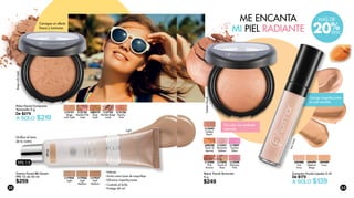 Rubor Facial Terracota
9 g
$249
L13341
Romantic
Salmon
L17897
Fuchsia
Glam
L08220
Touch of
Apricot
L13344
Pink
Bronze
L13345
Touch of
Rose
L13340
Shimmer
Pink
Corrector Facial Líquido 5 ml
De $179
A SOLO $139
L04489
Ivory
L04495
Medium
Beige
L04486
Fair
Ivory
Crema Facial BB Cream
FPS 15 de 40 ml
$259
ME ENCANTA
MI PIEL RADIANTE
Corrige imperfecciones
en piel sensible
Da color con acabado
satinado
Consigue un efecto
fresco y luminoso
Difumina imperfecciones
Hidrata
Actúa como base de maquillaje
Controla el brillo
Protege del sol
Unifica el tono
de tu rostro
L13121
Beige
with Gold
L13125
Marble Pink
Gold
L13126
Peachy
Pink
L08219
Rose
Gold
L13122
Marble Beige
Gold
Polvo Facial Compacto
Terracotta 9 g
De $279
A SOLO $219
L17936
Light
Medium
L17935
Light
L17937
Dark
Medium
20%
MÁS DE
DESC
GoldenPeach
Light
BeigewithGold
FairIvory
L13343
Golden
Peach
FPS 15
22 23
 