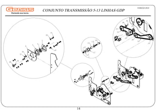 3
1
1
4
30
12
38
36
31
30
48
46
43
44
42
45
43
52
26
24
38
36
25
22
47
53
20
VERSÃO:2018
14
CONJUNTO TRANSMISSÃO 5-13 LINHAS GDP
 