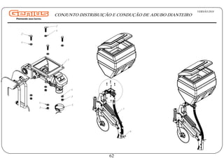 7
6
VERSÃO:2018
62
CONJUNTO DISTRIBUIÇÃO E CONDUÇÃO DE ADUBO DIANTEIRO
3
4
2
4
4
2
1
5
4
3
 