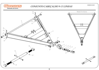 Medida Entre Buchas
20
19
17
18
20
8
13
16
14
14
5
15
16
1
14
14
13
15
9
10
11
12
3
7 2
6
6
4
VERSÃO:2018
6
CONJUNTO CABEÇALHO 9-13 LINHAS
 