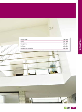 THERMIQUE
                                                                                          AUTOMATISMOS
                                          Aplicaciones           pág. 110
                                          Packs                  pág. 120
                                          Receptores             pág. 124
                                          Emisores               pág. 136
                                          Esquemas de cableado   pág. 150




                                                                            109



OK masson COM3700575-Catgeneral-ES.indd 109                                  31/07/2012 8:28:42
 