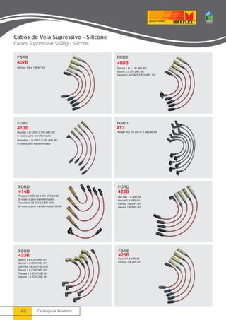 Cabos de Vela Supressivo - Silicone 
Cables Suppressive Sailing - Silicone 
44 Catálogo de Produtos 
 