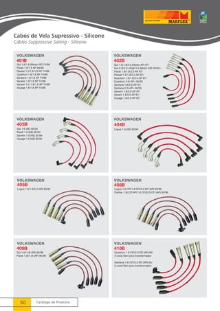 Cabos de Vela Supressivo - Silicone 
Cables Suppressive Sailing - Silicone 
50 Catálogo de Produtos 
 