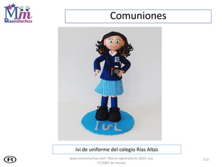 Comuniones
113
Ivi de uniforme del colegio Rías Altas
www.missmiluchas.com- Marca registrada en 2014, Ley
17/2001 de marcas
 