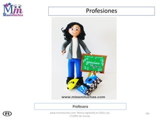 Profesiones
195
Profesora
www.missmiluchas.com- Marca registrada en 2014, Ley
17/2001 de marcas
 