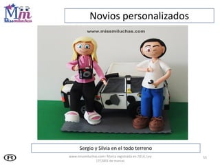 55
Sergio y Silvia en el todo terreno
Novios personalizados
www.missmiluchas.com- Marca registrada en 2014, Ley
17/2001 de marcas
 