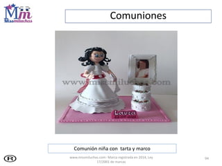 Comuniones
94
Comunión niña con tarta y marco
www.missmiluchas.com- Marca registrada en 2014, Ley
17/2001 de marcas
 