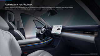 *Imágenes referenciales.
*Especificaciones técnicas varían según versión y están sujetas a cambios sin previo aviso.
Confort y tecnología
Dashing se destaca por su equipamiento de alta tecnología, puesto que cuenta con pantalla de 15.6”, además de audio de alta fidelidad,
todo ello con un estilo interior minimalista. No pierdas la oportunidad de experimentar la elegancia y el rendimiento.
 