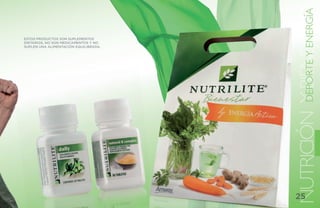 NUTRICIÓN Y BIENESTAR
                                                 DEPORTE Y ENERGÍA
ESTOS PRODUCTOS SON SUPLEMENTOS
DIETARIOS, NO SON MEDICAMENTOS Y NO
SUPLEN UNA ALIMENTACIÓN EQUILIBRADA.




                                       25
 