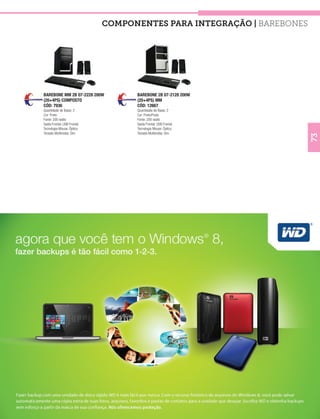 COMPONENTES PARA INTEGRAÇÃO | Barebones




BAREBONE MM 2B 07-2228 200W        BAREBONE 2B 07-2128 200W
(20+4PS) COMPOSTO                  (20+4PS) MM
CÓD: 7936                          CÓD: 12667
Quantidade de Baias: 2             Quantidade de Baias: 2
Cor: Preto                         Cor: Preto/Prata
Fonte: 200 watts                   Fonte: 200 watts
Saída Frontal: USB Frontal         Saída Frontal: USB Frontal
Tecnologia Mouse: Óptico           Tecnologia Mouse: Óptico
Teclado Multimidia: Sim            Teclado Multimidia: Sim




                                                                       73
 