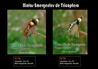 Nº74                     Nº75
Anzuelos: 14 y 12        Anzuelos: 14 y 12
Bola tungsteno: dorada   Bola tungsteno: dorada
 