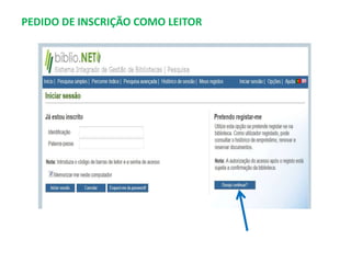 PEDIDO DE INSCRIÇÃO COMO LEITOR

 