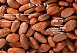 Contacto
Atención al Cliente – Tiendas/Empresas
Geff Stalin Endara
gendaran@me.com
35
Teléfono
+34 606 50 45 60
Dirección:
Fundación COPADE
Cardenal Silíceo, 22
28002 Madrid
 