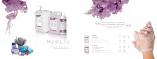 5L
100%
2x5
LAVADO
DE MANOS
Neutro
5L
100%
2x5
LAVADO
DE MANOS
Neutro
Hand Line
Cuidado de la higiene personal.
Cuidado da higiene pessoal.
DINGEL
GEL DE MANOS  
GEL DE MÃOS
Gel perfumado, limpia y cuida las manos.
Color blanco nacarado.
Gel perfumado, limpa e cuida das mãos. Cor branca
PACIFIC
GEL DE MANOS NEUTRO  
GEL DE MÃOS NEUTRO
Gel Neutro perfumado, limpia y cuida las manos.
Color rosa nacarado.
Gel Neutro perfumado, limpa e cuida das mãos. Cor de rosa.
“
“
Lavarse las manos con regularidad
reduce la transmisión de gérmenes.
Lavar as mãos com regularidade reduz a
propagação de germes.
GELES
GELES
 