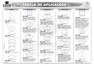 155.2x74.0x19.0
SYL-1084
Calibra 2.0i 16V 4x4 Turbo, 2.5
V6, Vectra CD 2.0 16V 96>98 /
CD 2.2 16V 98>/ Vectra GLS 2.2
16V 99> Diant. Sist. Teves
94.6x41.6x15.0
SYL-1082
Monza Efi 2.0 / Kadett 2.0,
Ipanema 2.0 92>96 / Kadett GSI
92>95 Tras. Sist. Varga
167.0x61.0x15.5
SYL-1083
Pick-up S10 / Blazer 4x4 97>
Diant. Sist. Delphi
156.4x52.5x17.0
SYL-1081
Vectra GL 2.0, 2.2 96> / Suprema
GLS 2.2 96>97 / Omega GLS 2.2,
Astra 2.0, Astra SW 2.0 95>98 /
Vectra CD 2.2 96>97/ Vectra GLS
2.2, 2.0 96> Diant. Sist. Teves
61.7x57.4x15.0
SYL-1080
Calibra 2.0i 16V 4x4 Turbo 90> /
Calibra 2.5 V6 95> / Vectra GSI
2.0 93>95 / Vectra GL, GLS 2.0,
2.2, 2.2 16V, CD 2.0 93>96 Tras.
Sist. Teves
119.0x69.5x17.0
SYL-1670
Tiggo 2.0 16V 10> Diant.
127.0x48.3x15.7
SYL-2095
QQ 1.1 16V 11> Diant. Sist.
Akebono
LANÇAMENTO
05
CHEVROLET
104.0x53.5x15.4
SYL-1086
Corsa 1.0, 1.4, 1.6 96> / Pick-up 1.6
96> / Ipanema1.8, 2.0, Kadett 1.8
96> 97 / Kadett 2.0 96>98 Diant.
Sist. Varga
98.2x68.0x15.4
SYL-1088
Opala, Caravan, Comodoro 77>92/
Diplomata 79>83 Diant. Sist. Varga
61.7x56.5x14.5
SYL-1087
Chevette e Marajó 73>93 /
Chevette Jr.92>93 / Chevy 500
83>94 / Diant. Sist. Teves
157.5x58.4x16.4
182.9x64.0x13.4
SYL-1085
C10, C14, C15 79>85 / Pick-up
D10, A10, C20, D20 85>92 / A14
09/80>85 /Bonanza, Veraneio
79>94 /Pick-Up D-10 1000, D-14
1000 79>85 Diant. Sist. Bendix
CHEVROLET
129.8x63.9x18.3
SYL-1096
Omega CD 3.0 92>95 / Omega
CD 4.1 94>98 / Suprema CD 3.0
93>95 / Suprema CD, GLS 4.1
94>98 Diant. Sist. Varga
61.7x61.4x15.0
SYL-1095
Astra (aro 13”, 14”) 09/98> /Astra 2.0
8V, Vectra GLS 2.2 16V 99> /
Suprema CD 3.0, GLS 2.0, Omega
GL 2.0 93>95 /Suprema GLS 4.1
94>97 /Vectra CD 2.2 16V 98> /
Zafira 2.0 8V, 2.0 16V 01> /Suprema
GLS 2.2 94>95 /Vectra GL 2.0 , GLS
2.0, 2.2 ,96> / Vectra CD 2.0 96>98 /
Omega CD 4.1 94>98 /Suprema
GLS 2.2 96>97 / Vectra CD 2.0,
2.2 02> Tras. Sist. Teves
77.0x68.4x14.5
SYL-1089
Opala, Caravan, Comodoro,
Diplomata 79>92 Diant. Sist.
Teves
CHERY CHEVROLET
145.4x63.3x17.3
SYL-1098
Pick-up S10 e Blazer 4x2 95>
Diant. Sist. Varga
140.2x48.1x16.0
SYL-1097
Prisma 1.4 8V 06>11/09 / Agile
LTZ Flex 1.4 09>11/09 / Celta 1.0
00>11/09 / Celta 1.4 03>11/09 /
Corsa 1.4, 1.6 94>11/09 / Corsa
Pick Up 1.6 94>11/09 Diant. Sist.
Teves131.6x54.4x16.5
SYL-1671
Cielo 1.6 16V 10> / Tiggo 2.0 16V
10> Diant.
78.3x54.0x14.0
SYL-1389
Tiggo 2.0 16V 10> Tras. Sist.
Sumitomo
156.4x52.6x17.0
SYL-1094
Astra 2.0i, Caravan 95> /Calibra 2.0
16V 4X4 90>94 /Omega GLS 2.0
92>95 /Suprema GLS 2.0, Omega
GL 2.0 93>95 /Vectra GLS 2.0, CD
2.0, GSI 2.0 16V, GLS 2.2 16V 93>96 /
Omega GL 2.2, GLS 2.2, Suprema
GLS 2.2 94>95 / Suprema GL 2.0
93>94 Diant. Sist. Teves
CHEVROLET
164.0x80.2x21.4
SYL-1090
Caminhão A/C/D-40 85>96> /
GMC 6000 93>96 / GMC 6100/
6150 96>01 Diant. Sist. Teves
164.5x77.7x17.1
SYL-1093
A20, C20, D20 93>07/94 Diant.
Sist.Bendix
SYL-1092
Ipanema , Kadett 89>95 / Monza
Efi 2.0 92>96 Diant. Sist. Varga
104.1x58.3x15.4
104.1x58.3x15.4
SYL-1091
Ipanema 1.8, 2.0 90>96 / Kadett
GSI 92>95 / Kadett 1.8 89>96 /
Monza 1.6 82>86 / Monza 1.8 84> 94/
Monza 2.0 86>96 Diant. Sist. Varga
9.5
 