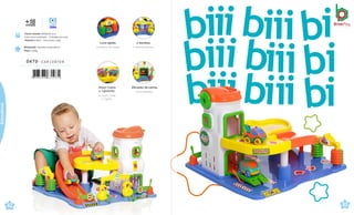 0470 . CAR CENTER
Brinquedo Tamanho:45x45x49cm
Peso 1,38kg
Caixa master 49x46x35,5cm
Caixa micro-ondulada · 1Unidade por caixa
Volume 0,08m³ · Peso bruto 2,4kg
7 898664 631035
Lava rápido.
Lavadero de autos.
2 bombas.
2 abastecedores.
Elevador de carros.
Auto elevador.
Inclui 1carro
e 1guincho.
Incluye 1auto
y 1grúa.
Vídeo
+
me
1
s
8
es
62
çati
i
i
i
63
çati
Educativos
 