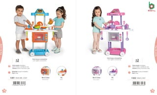 Micro-ondas.
Microondas.
Pia.
Pileta.
1301.RIVA MR. CHEF
+
an
3
os
Caixa master 35x33x69cm
Caixa C/ Lâmina · 1Unidade por caixa
Volume 0,0797m³ Peso bruto 3,12kg
Brinquedo Tamanho:67x30x88cm
Peso 2,45kg
78
de
C
Pia.
Pileta.
Micro-ondas.
Microondas.
1302 .RIVA CHEF
Caixa master 35x33x69cm
Caixa C/ Lâmina · 1Unidade por caixa
Volume 0,0797m³ Peso bruto 3,12kg
Brinquedo Tamanho:67x30x88cm
Peso 2,45kg
+
an
3
os
79
de
C
Faz
de
conta
de
ContaFaz
de
conta
Com louça e acessórios.
Con vajilla y accesorios.
Com louça e acessórios.
Con vajilla y accesorios.
 