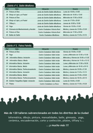 Catálogo talleres  2º módulo 2013