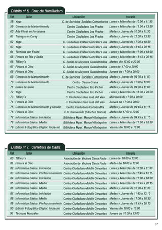 Catálogo talleres  2º módulo 2013