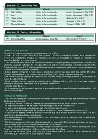 Catálogo talleres  2º módulo 2013